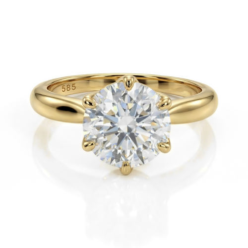 Yulia - Solitaire Moissanite Ring in Tulip Setting