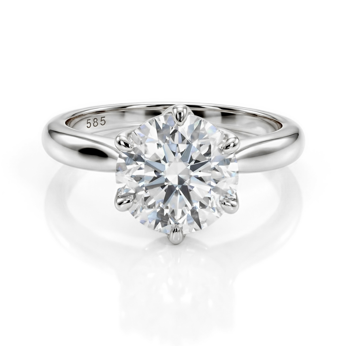 Yulia - Solitaire Moissanite Ring in Tulip Setting