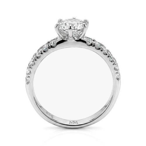Serena - Moissanite Ring with Double Pavé Side Stones
