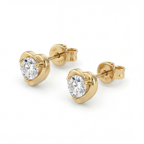 Luster – Moissanite Heart Stud Earrings