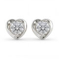 Luster - Moissanite Heart Stud Earrings