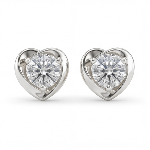 Luster – Moissanite Heart Stud Earrings
