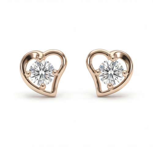 Etheria - Moissanite Heart Stud Earrings