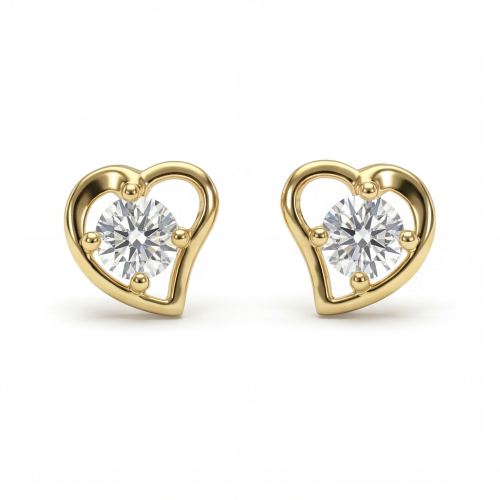 Etheria - Moissanite Heart Stud Earrings
