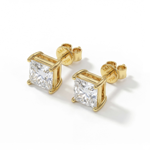 Orion – Princess Moissanite Stud Earrings