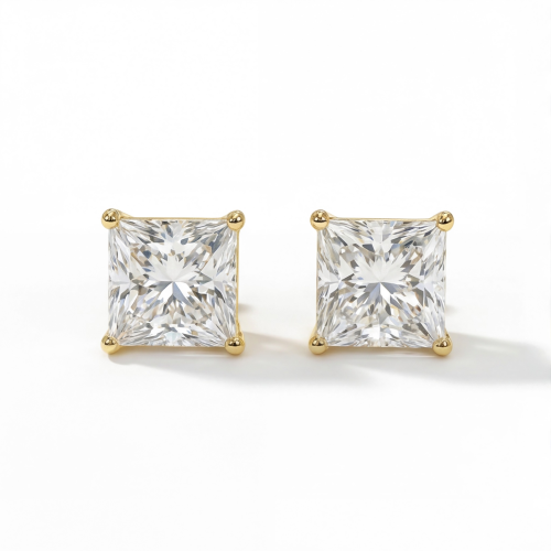 Orion – Princess Moissanite Stud Earrings