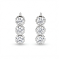 Tri-Bezel - Moissanite Stud Earrings in Bezel Setting