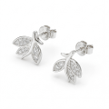 Pavé Leaves - Moissanite Stud Earrings