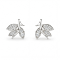 Pavé Leaves - Moissanite Stud Earrings