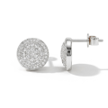 Round Clusters - Moissanite Stud Earrings in Pavé Setting