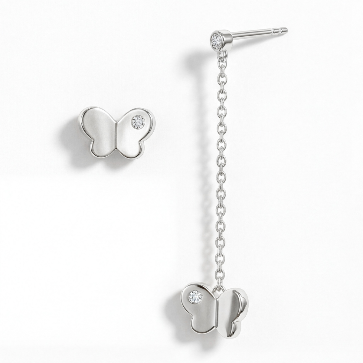 Butterfly Drops - Moissanite Drop Earrings
