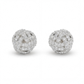 Cluster Spheres - Moissanite Stud Earrings in Pavé Setting