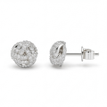 Cluster Spheres - Moissanite Stud Earrings in Pavé Setting