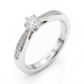 Sophia Ring - Moissanite Engagement Ring Pavé Side Stones