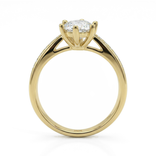 Sophia - Moissanite Engagement Ring with Pavé Side Stones