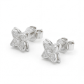 Sparkling Flowers - Moissanite Stud Earrings in Pavé Setting