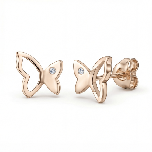 Butterfly Beauty - Moissanite Stud Earrings