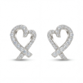Heart Strings - Moissanite Stud Earrings in Pavé Setting