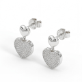Hearts of Pavé - Moissanite Drop Earrings in Pavé Setting