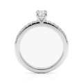 Nina Ring - Oval Moissanite Ring with Pavé Side Stones