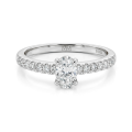 Nina Ring - Oval Moissanite Ring with Pavé Side Stones
