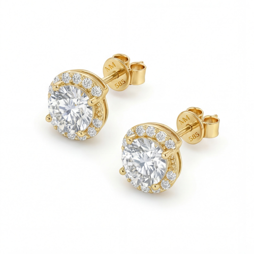 Divine Dots - Moissanite Stud Earrings