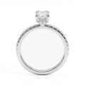 Astra - Moissanite Ring with Pavé Side Stones & Hidden Halo
