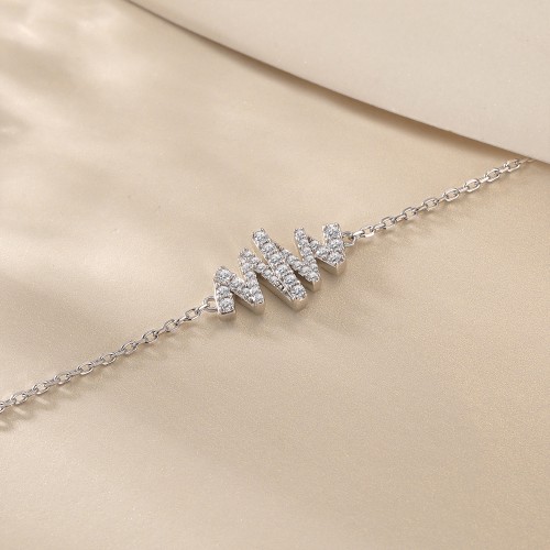 Spiralux - Adjustable Moissanite Bracelet with Pave Symbol Design