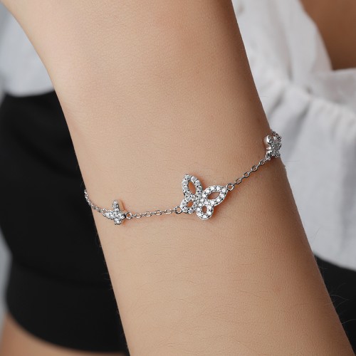Orchidea - Marquise Moissanite Bracelet with Floral Motifs