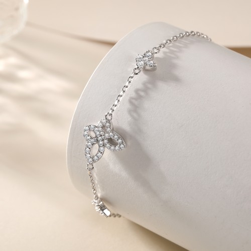 Orchidea - Marquise Moissanite Bracelet with Floral Motifs