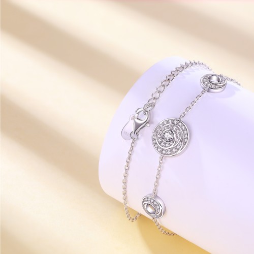 Cirquel - Moissanite Bracelet with Double Halo Linked Stations