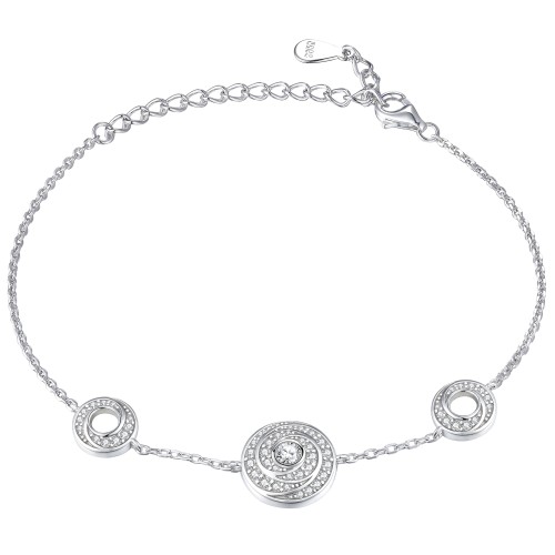 Cirquel - Moissanite Bracelet with Double Halo Linked Stations