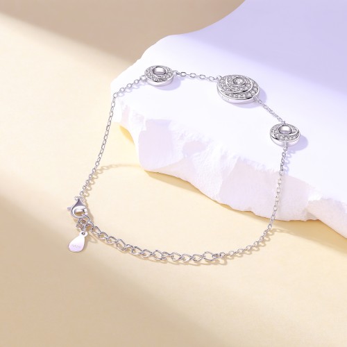 Cirquel - Moissanite Bracelet with Double Halo Linked Stations