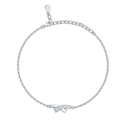 Halcyon - Moissanite Crescent Bracelet with Pavé Setting