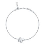 Bloomique - Moissanite Charm Bracelet with Floral Motif and Sparkling Accents