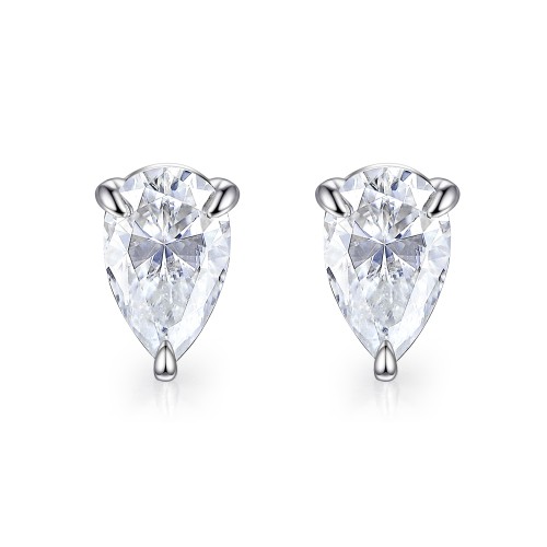 Droplet - Pear Cut Moissanite Stud Earrings