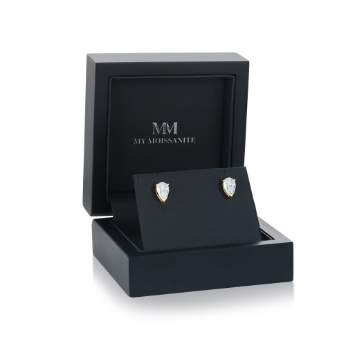Droplet - Pear Cut Moissanite Stud Earrings