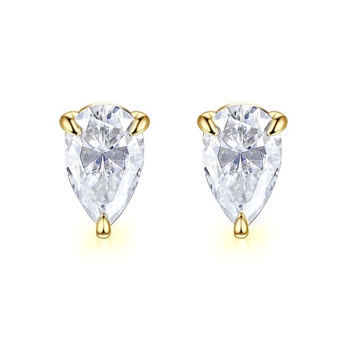 Droplet - Pear Cut Moissanite Stud Earrings