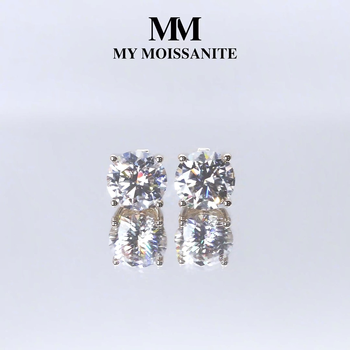 Helix - Secure Screw Back Moissanite Stud Earrings