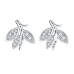 Pavé Leaves - Moissanite Stud Earrings