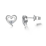 Essence - Moissanite Heart Earrings