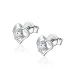 Etheria - Moissanite Heart Stud Earrings