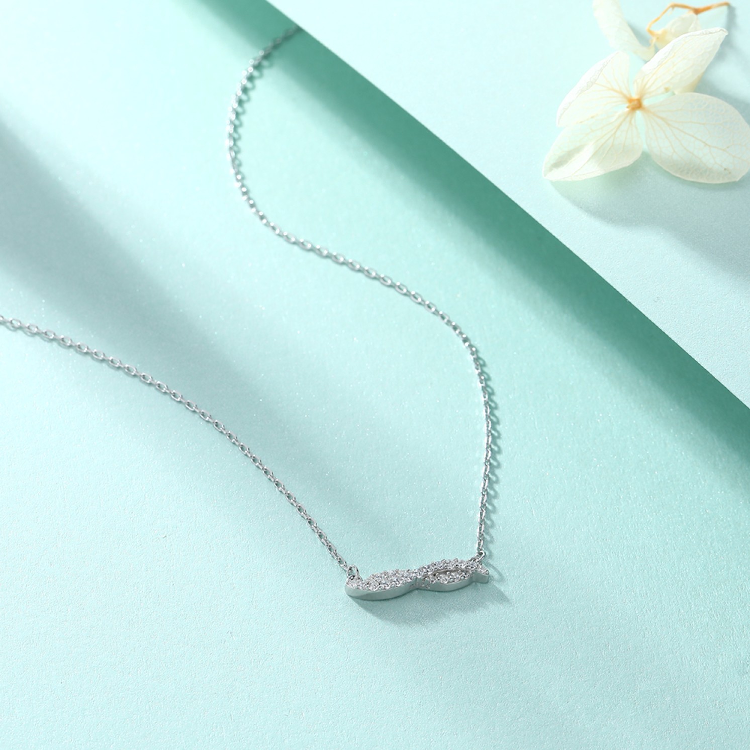 Astrid - Marquise-Inspired Moissanite Necklace with Pave Setting