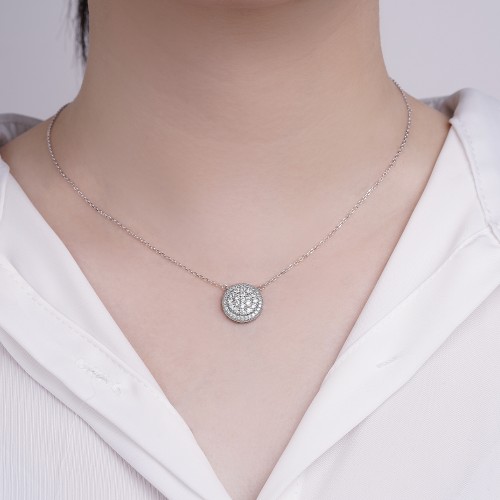 Vivara - Moissanite Pendant with Encrusted Halo