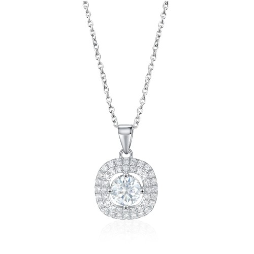 Vivara - Moissanite Pendant with Encrusted Halo