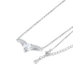 Vaneza - Elegant Moissanite V-shaped Necklace with Pave Accents Vaneza - Elegant Moissanite V-shaped Necklace with Pave Accents