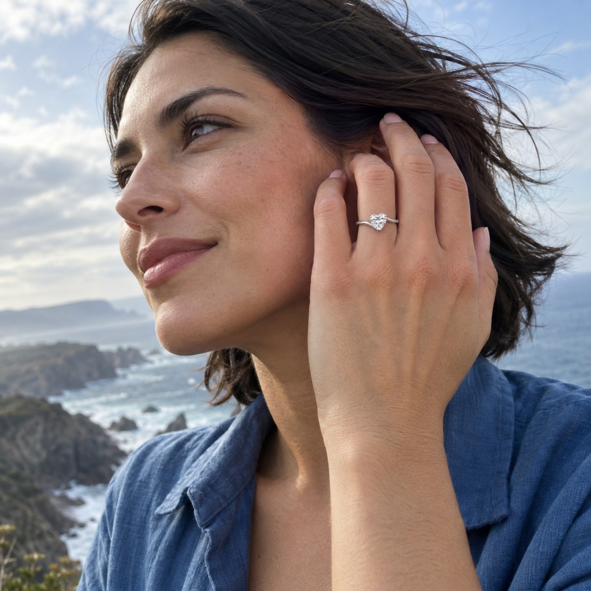 Amora - Heart Solitaire Moissanite Ring | My Moissanite