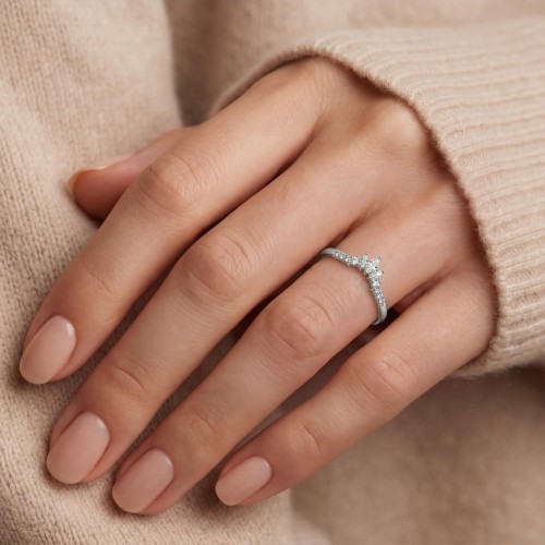 Serenella - Marquise and Round Moissanite Wedding Band - lifestyle