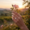 Mirari - Moissanite Engagement Ring With Twisted Split Shank and Pavé Set Accents
