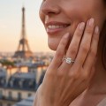 Isla - Radiant Cut Moissanite Ring With Side Stones